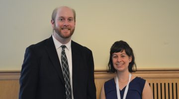 Grace Kiffney and Rob Glover at her thesis advisor Rob Glover at Honors Celebration this past May.