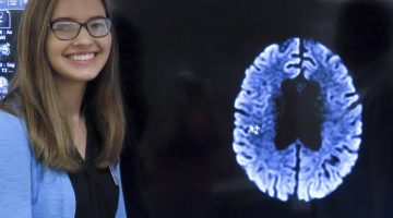 Bailey West is shown with an image of a brain.