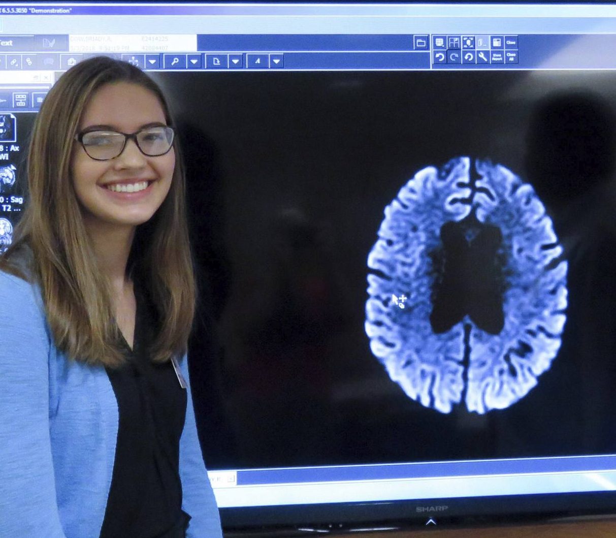 Bailey West is shown with an image of a brain.