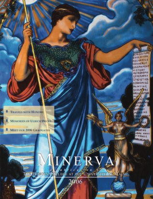 MINERVA 2006 cover image showing stained glass image of the goddess Minerva