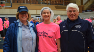 President Joan Ferrini-Mundy, Emma Hutchinson, and Dean Robert Dana