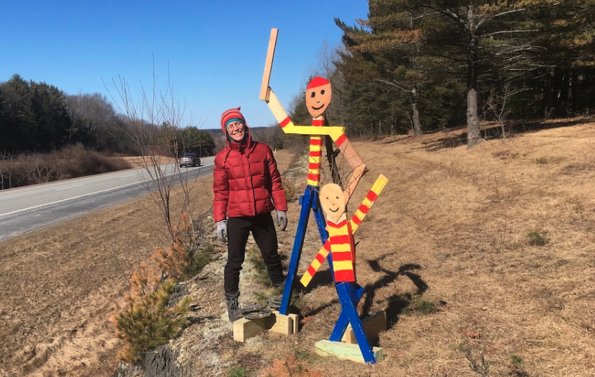 Katie Quirk with sculpture